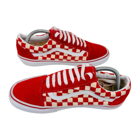Vans Old Skool Red Check Sneaker Shoes (Size 42 1