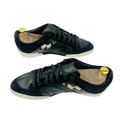 Dior Homme B18 Low Top Black Leather Sneakers Top View
