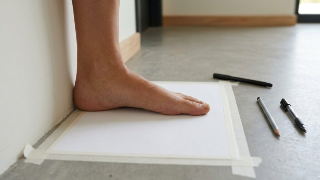 Foot on a piece of paper