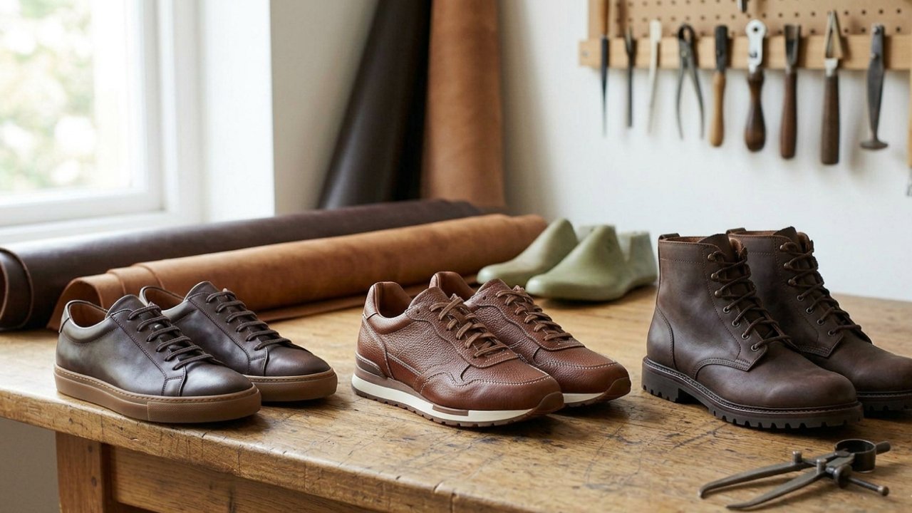 Three different styles of wide shoes